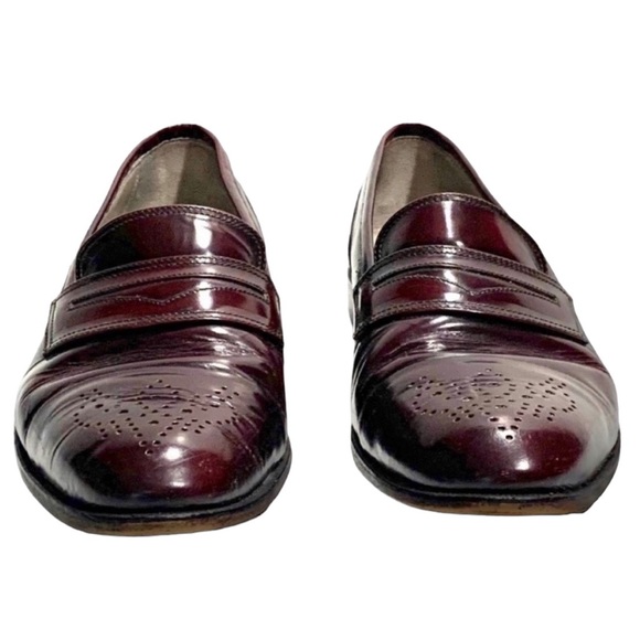 Mens Bally Morris Cap Toe Cordovan Slip on Loafers - Picture 5 of 9